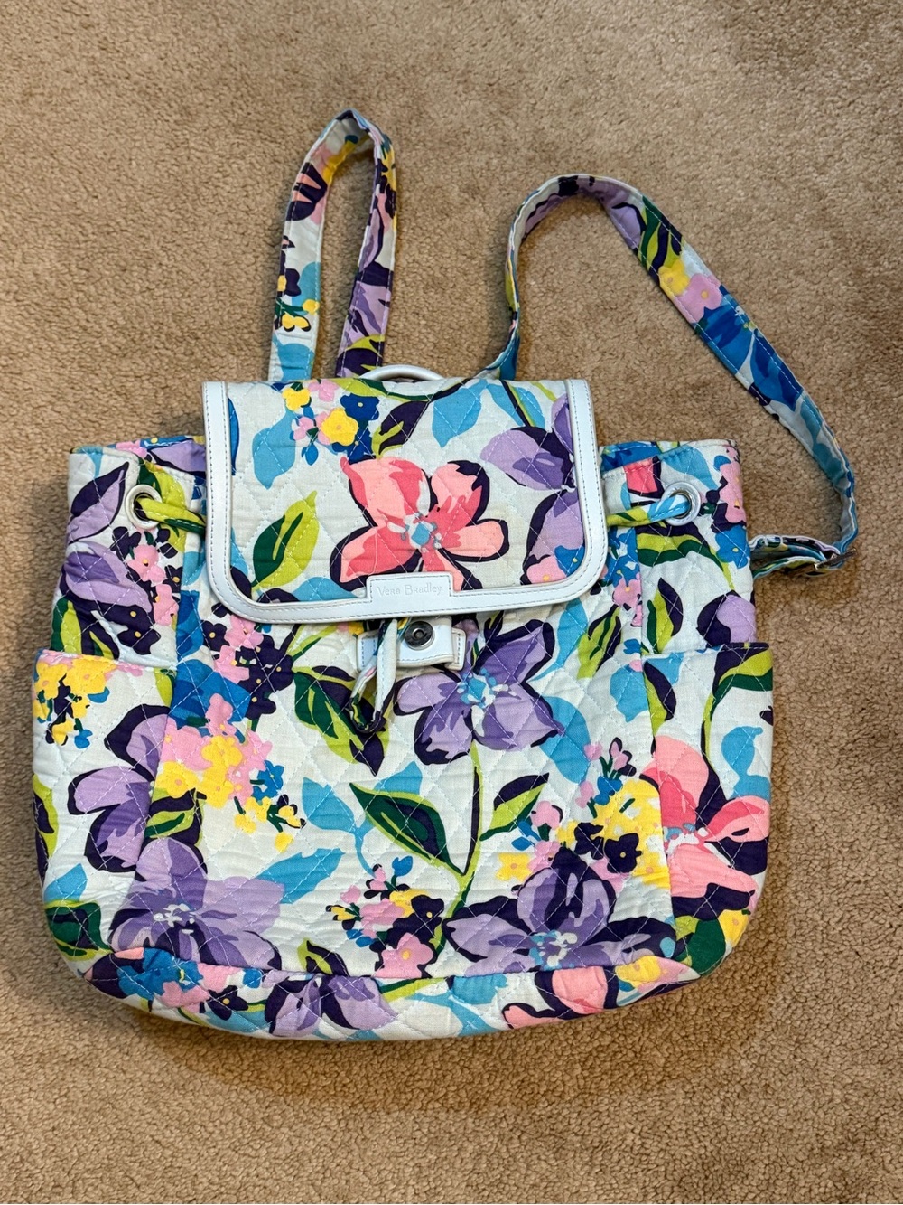 Vera Bradley Quilted Floral Shoulder Bag - Pink, Purple, Blue, Yellow